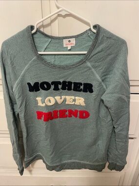 Sundry Kids Sage Green 'Mother Lover Friend' Chenille Pullover